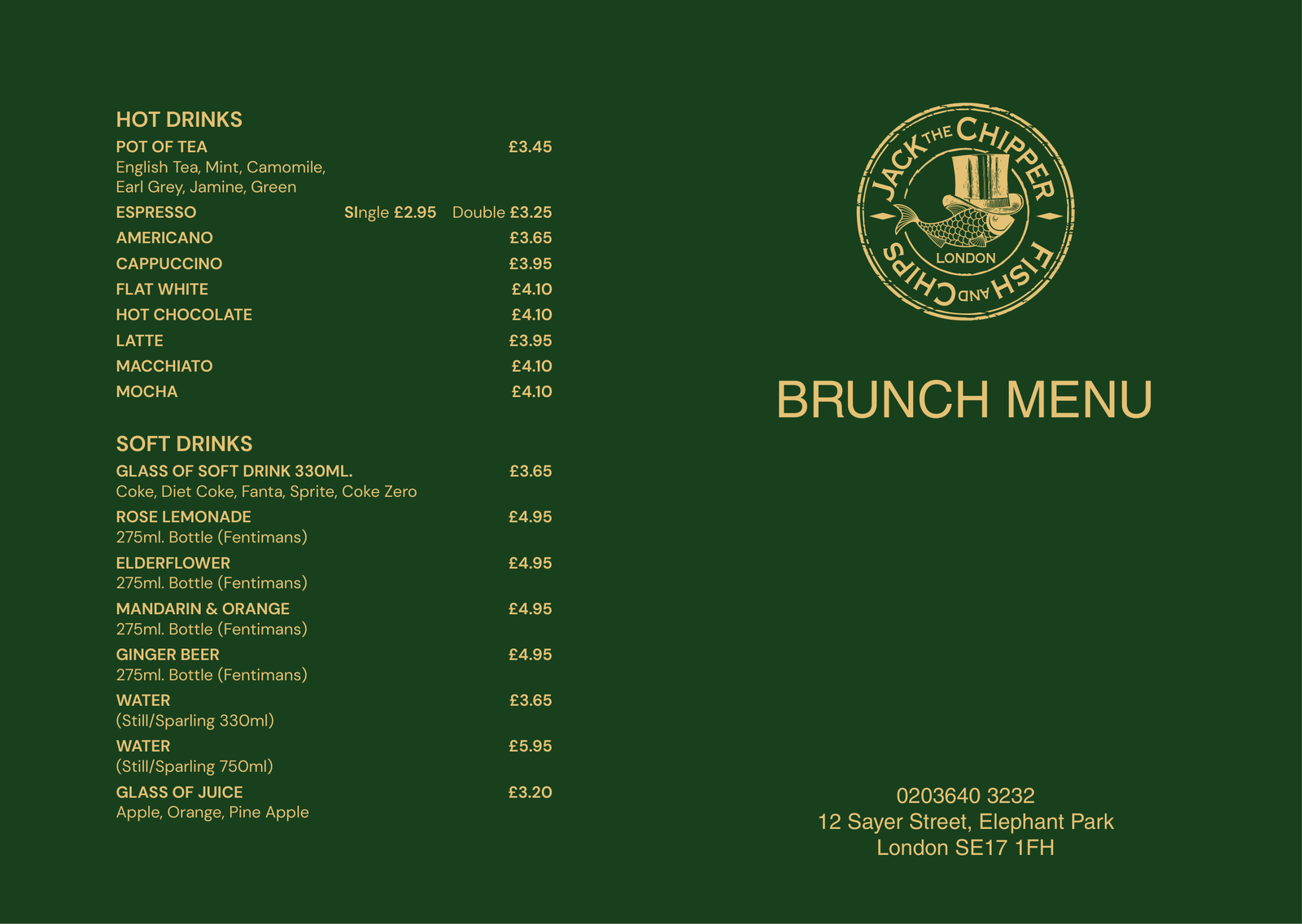 Brunch & Breakfast Menu Poster PDF